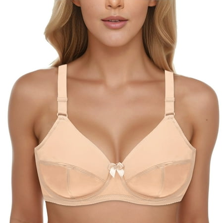 

Entyinea Womens Bras Push Up Lace Bra Comfort Padded Underwire Bra Beige 46/105D