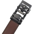 thumbnail image 5 of Marshal Men's Genuine Leather Ratchet Dress Belt With Automatic Buckle Tan Buckle4, 32", 5 of 9