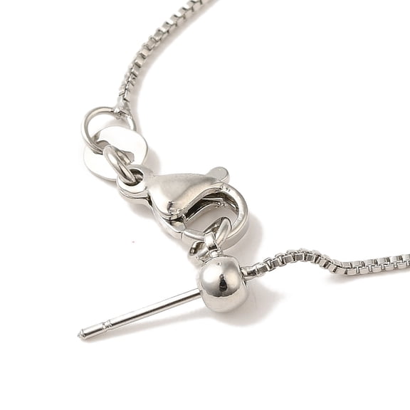 Brass box Chain Adjustable Slider Necklaces Platinum 17.95 inch(45.6cm)