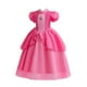 thumbnail image 3 of Vestido Conjunto de disfraz de princesa melocotón, traje de fiesta de cumpleaños y Carnaval para niñas Kuymtek Rosa*3-4 años Única para Niña, 3 of 8