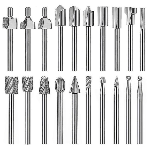 20pc Hss Router Carbide Engraving Bits For Dremel Router Bit Set 1/8 Inch(3mm) Shank For Dremel Pro