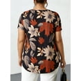 thumbnail image 3 of Cuteduck Women Plus Size Tops Short Sleeve Summer Floral Print Blouses Round Neck Loose Casual Bohemian Flowy Shirts 1X-5X, 3 of 10