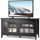 thumbnail image 1 of Glass Door Storage Cabinet with Adjustable Shelf, Cable Management, Media Entertainment Center 50'' Modern TV Stand, Black My Lux Decor Round, 1 of 6