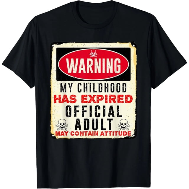 Camiseta de Mujer 'Mi Infancia Caducó' - Diseño Divertido Adulto 18+ | Estilo Misfits, Color Negro