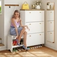 thumbnail image 3 of DEXTRUS Shoe Cabinet with 3 Flip Drawers, Freestanding Shoe Rack Storage Organizer Bench for Hallway Entryway Bedroom, 3 of 10