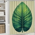thumbnail image 5 of GOSMITH Banana Leaf Green Print Shower Curtain for Bathroom White, 5 of 6