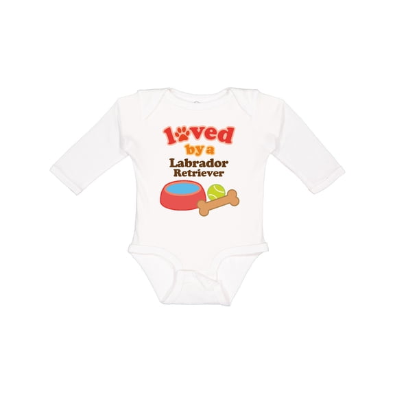 Inktastic Labrador Retriever Loved By A Boys or Girls Long Sleeve Baby Bodysuit