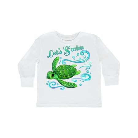 

Inktastic Lets Swim- cute sea turtle Gift Toddler Boy or Toddler Girl Long Sleeve T-Shirt