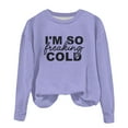 thumbnail image 4 of YWDJ Girls Crewneck Oversized Sweatshirt Kids Fashion Long Sleeve Pullover Tops 1-12 Years Purple 2-3T, 4 of 6