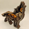 thumbnail image 2 of De Madera Tallado En Madera Adornos De Lobo Modelo Estatua Figurita Decoración De Navidad Para El Hogar Inevent HA044133-01, 2 of 6