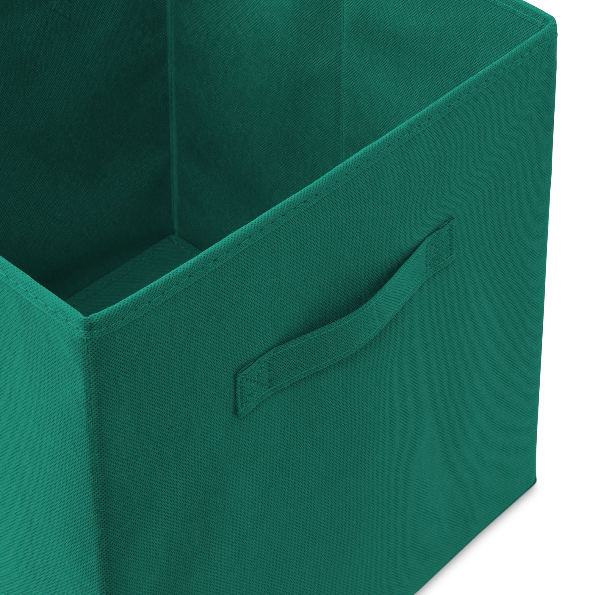 Casafield Set of 12 Fabric Storage Cube Bins, Teal Green - 13" Collapsible Foldable Cloth Baskets for Shelves and Cubby Organizers
