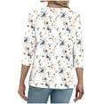 thumbnail image 3 of Haivin Womens Blouses Dressy Casual Business Tops 3/4 Sleeve Polyester and Spandex V Neck Work Office Shirts, 3 of 6