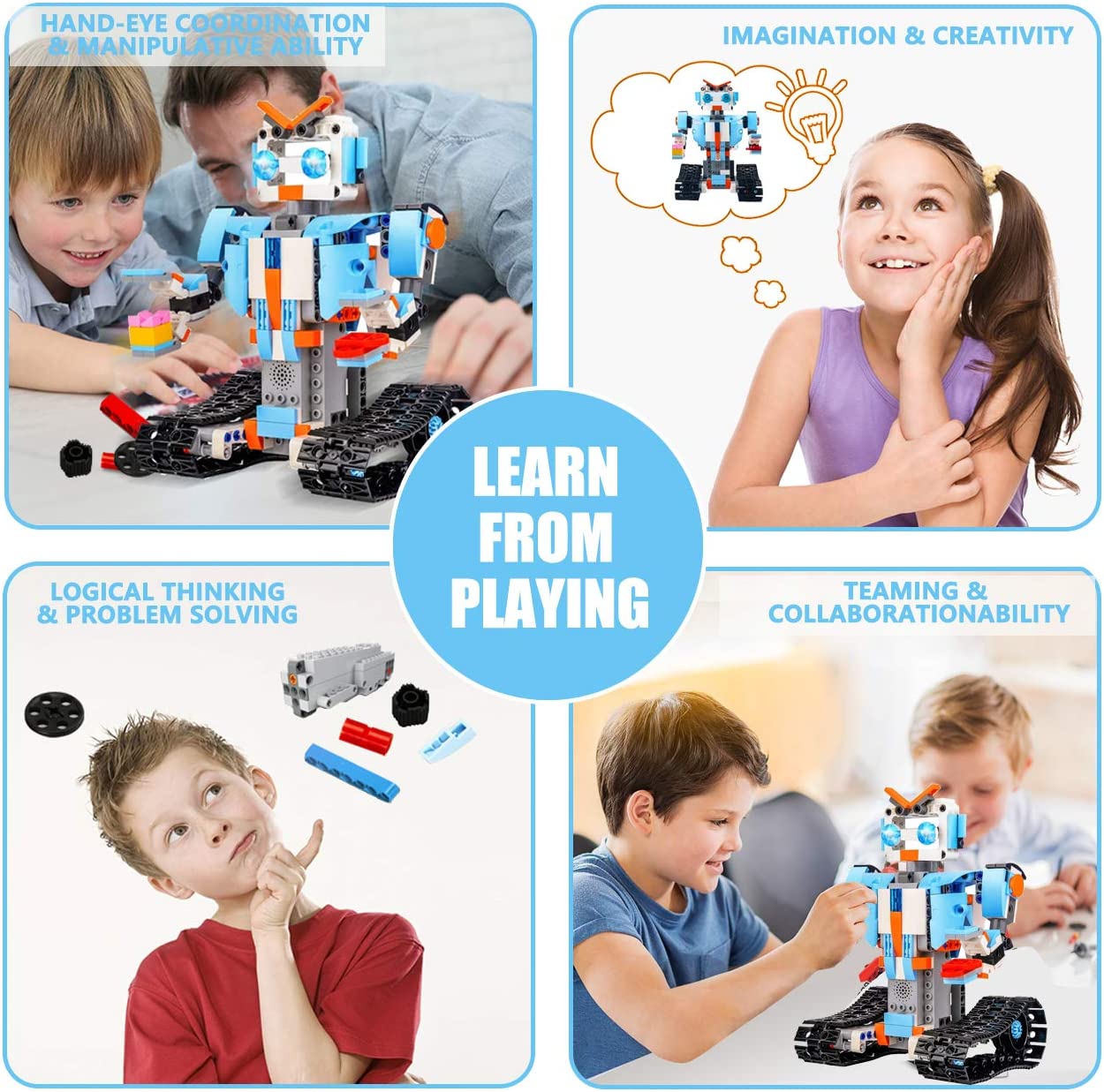 BrainyBotz (220pc)  3-in-1 DIY Smart STEM Robot Building & Programmin •  Showcase US