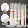 thumbnail image 4 of Americanflat Rideau de Douche Sans Crochets 72x75 - Rideau de Douche Moderne à Rayures Résistant à l'Eau avec Panneau Transparent, Doublure à Encliqueter et Oeillets - 100 % Polyester - Rose, Vert Sauge, Terre Cuite, Pêche et Blanc, 4 of 5