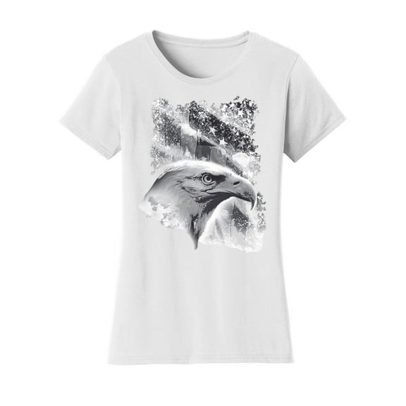 Gravity Trading Womens American Icon USA Eagle Flag Solar Changing Short-Sleeve T-Shirt, White 2X-Large