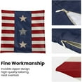 thumbnail image 5 of 4th of July Pillow Covers 18x18 Set of 2, Independence Day Stripes and Stars Decorative Throw Pillows Linen Memorial Day Patriotic Cushion Pillow Covers for Sofa Couch Summer Outdoor Decor, 5 of 6