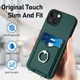 thumbnail image 5 of Allytechgroup iPhone 13 Wallet Case for Women Men, Premium PU Leather Shockproof Hand Wrist Slim Fit Back Cover Phone Case for iPhone 13, Green, 5 of 6