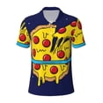 thumbnail image 2 of Daiia PLANETA EN FORMA DE PIZZA Pattern Men’s Polo Shirts,Solid Deck Shirt,Classic Fit, Breathable Cotton Polo for Casual and Sport Wear-4X-Large, 2 of 7