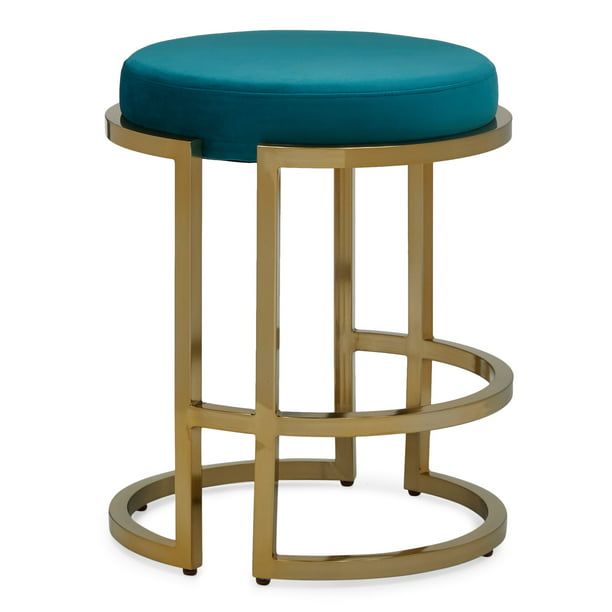 Modrn Glam Marni Backless Counter Stool, Counter Stools No Assembly Required