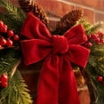 thumbnail image 6 of Christmas Wreath with Red Bows - Artificial Cedar Winter Wreath Decor, Farmhouse Holiday Wreath for Indoor Outdoor Christmas Decorations - 18'', 6 of 7