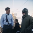 thumbnail image 2 of President Kennedy Stands Beside His Bundled Up Press Secretary History (18 x 24), 2 of 2