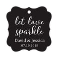thumbnail image 1 of Darling Souvenir Personalized Fancy Frame Paper Tags Wedding Sparklers Let Love Sparkle Custom Hang Tags-Black-50 Tags, 1 of 1