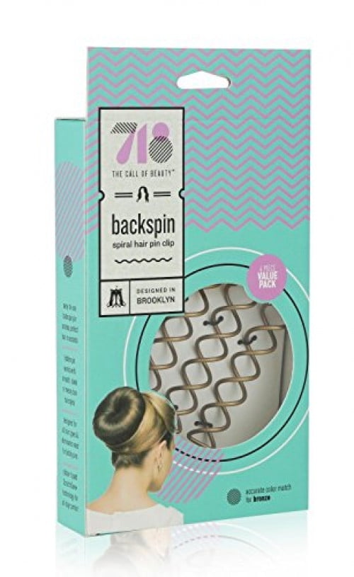 718-Beauty Backspin Spiral Hair Pin, Color Match for Light Hair, 4 Pins - 718-Beauty Backspin Spiral Hair Pin, Color Match for Light Hair, 4 Pins -