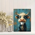thumbnail image 2 of Qisvanset 12x16 Inch Funny Cow Toilet Paper Canvas Wall Art, Quirky Farm Animal Print Whimsical Nursery Home Decor, 2 of 8
