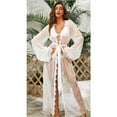 thumbnail image 1 of Kmbangi Women?s Transparent Solid Color Long Sleeve Lace Cardigan Dress, 1 of 2