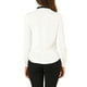 thumbnail image 3 of Blusa de oficina para mujer Allegra K, con cuello de volantes, de manga larga, con cintilla y botones, color blanco, talla L, 3 of 7