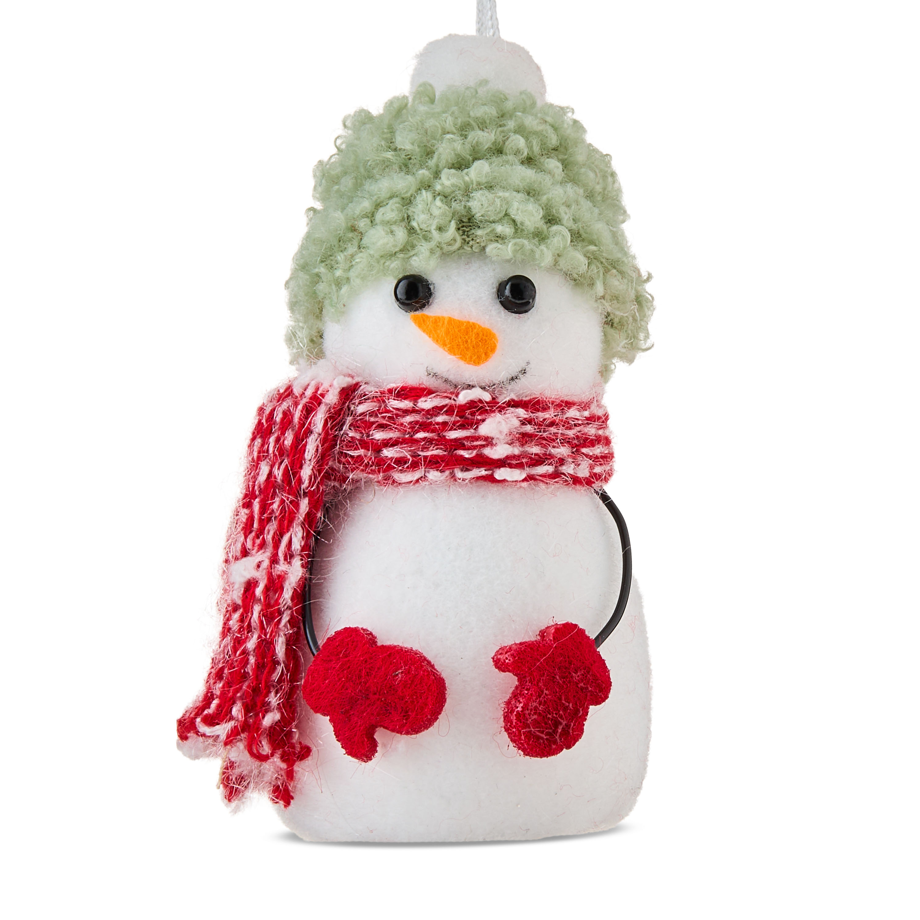 Red and Green Mini Snowman Christmas Ornaments, 4 Count, by Holiday Time