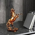 thumbnail image 4 of Estatua de caballo de pie, escultura de estatuilla de resina moderna, adorno de caballo para decoración de gabinete de mesa, colección de regalos de Dorado Macarena Estatua de caballo de pie, 4 of 8