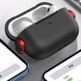 thumbnail image 5 of for Airpods 2nd Gen / 1st Gen Music Headset Earphone Case with Secure Lock, Soft Silicone Hard PC Shock-Absorbing for AirPods 1/2 Case Skin Touch with Keychain, Front LED Visible, WhiteBlack, 5 of 8