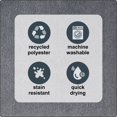 thumbnail image 4 of Tapis de bain en polyester gris foncé uni 3K Hometrends, 4 of 8