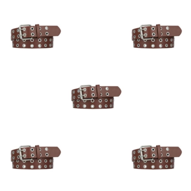 Youkk All Trend Match Alliage Boucle Ceinture pour Femmes Jeans Style Classique Ceinture Parti Punk Pin Robe Café 105cm 5Set