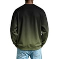 thumbnail image 4 of Mens Fashion Gradient Sweatshirt Long Sleeve Crewneck Loose Casual Pullover Tops Army Green XL, 4 of 5
