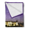 thumbnail image 2 of Travel Soft Flannel Fleece Blanket, Charles Bridge Prague Czech Republic European Famous Landmark Castle View, Cozy Plush for Indoor and Outdoor Use, 50" x 60", Purple Yellow Brown, by Ambesonne, 2 of 5