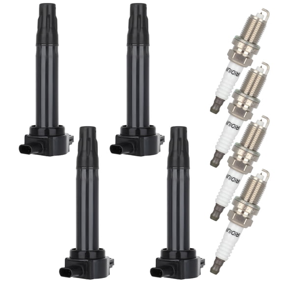 SCITOO Ignition Coil Coils & Iridium Spark Plugs fit for Dodge for Jeep Caliber Patriot Compass 1.8L 2.0L 2.4L UF-557 4 ignition coils for 4 iridium Spark Plugs