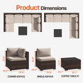 thumbnail image 2 of Dateyes 7-Piece Outdoor Patio Sectional Sofa Set, All-Weather Wicker Rattan Furniture with Coffee Table & Waterproof Cover (Off-White), 2 of 7