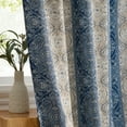 thumbnail image 3 of THD Willy Boho Damask Striped Patterned Window Back Tab Rod Pocket Curtains Bedroom - Light Blocking Darkening Window Panels, Set of 2, 3 of 8