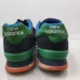 thumbnail image 4 of New Balance 574 Mens Sneakers Sz 9 Black Suede Mesh Varsity Green Athletic Shoes, 4 of 6