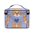 thumbnail image 4 of HELLHERO Heart-Shaped Corgi Pattern Multi-Purpose Cosmetic Toiletry Bag Multifunction Large Makeup Organizer Zipper Gifts for Mom, 4 of 6