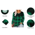 thumbnail image 4 of CASSIE LIZ Plus Size Shirts 4X Long Sleeve Womens Tops Fall Crew Neck Black Green Plaid Sweatshirts Fashion Lace Loose Fit Tunics Winter Blouses Casual Pullovers 4XL 24W 26W, 4 of 5