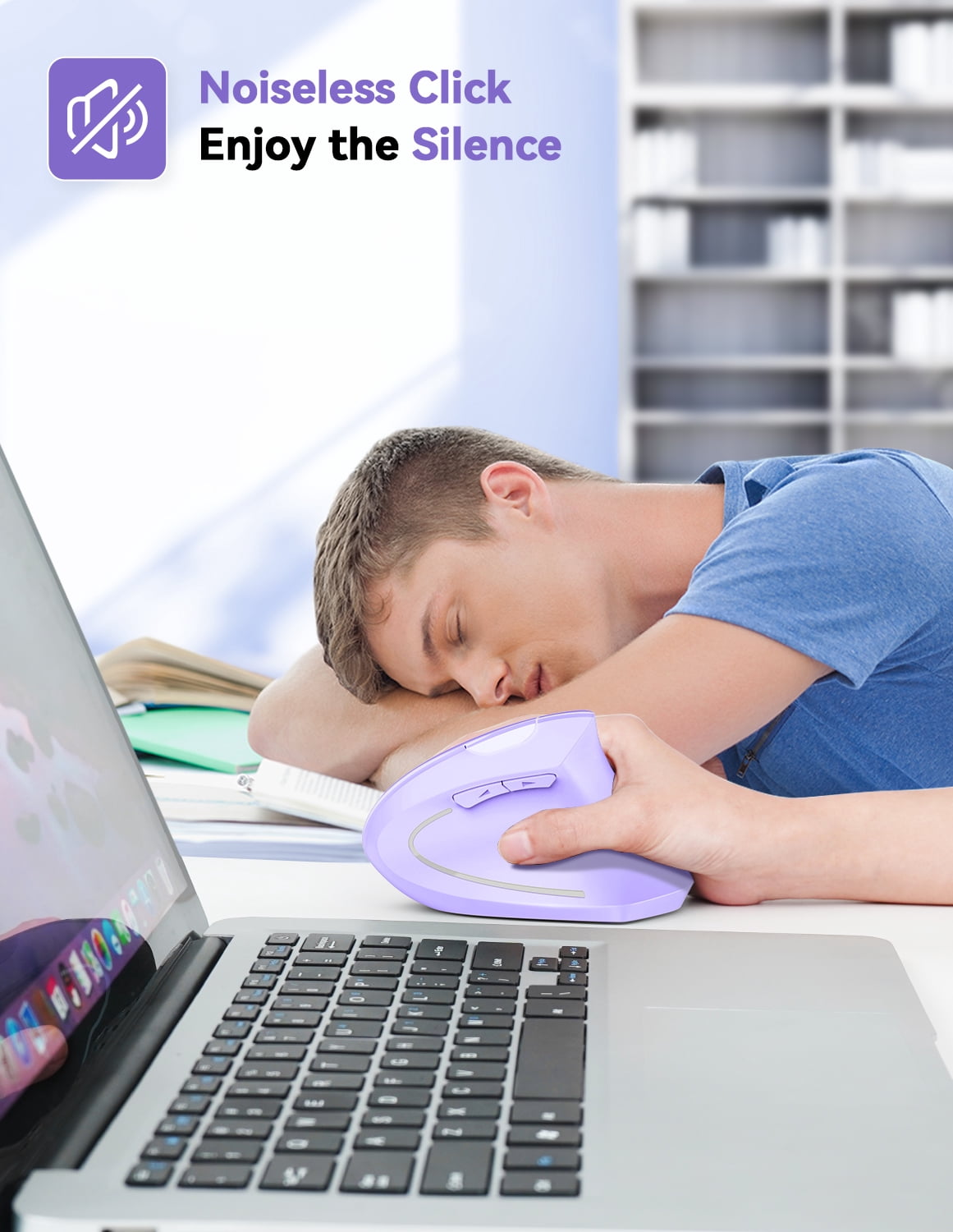 Ergonomic Mouse,Wireless Mouse for Laptop,4800 DPI Wireless Vertical Mouse with 5 Adjustable DPI Levels,2.4GHz Optical Carpal Tunnel Mouse,6 Buttons Wireless Mouse for Laptop,Desktop,PC,MacBook