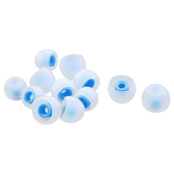 Uxcell Phone Silicone Headphone Headset Buds Ear Tip Cover White Blue 12 in 1