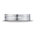 thumbnail image 2 of Benchmark� Platinum 6mm Comfort-fit Satin-finished With Parallel Grooves Carved Design Wedding Band Ring, 2 of 7