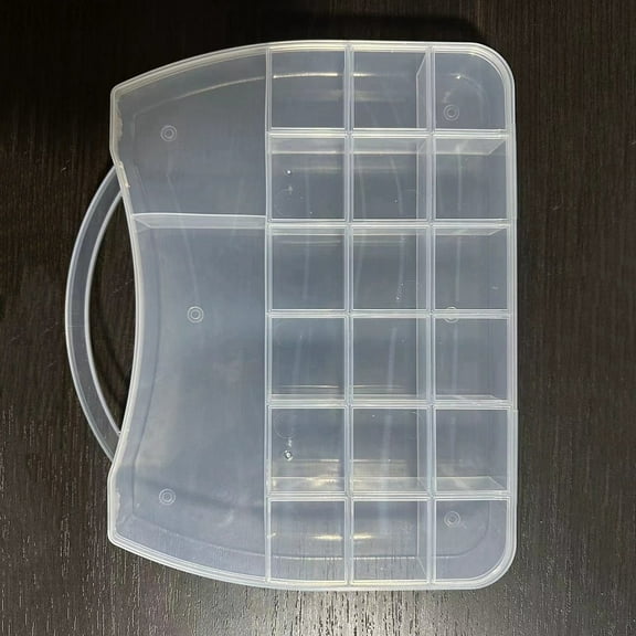 1pc Transparent Plastic Bead Containers Bag Shaped Bead Case with 20 Compartments for DIY Art Craft Nail Diamonds Bead Storage Clear 25.3x21x3cm