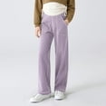 thumbnail image 2 of BLVB Girls Wide Leg Yoga Pants Kids High Waist Athletic Workout Lounge Trouser Sweatpants 5-15 Years, 2 of 7