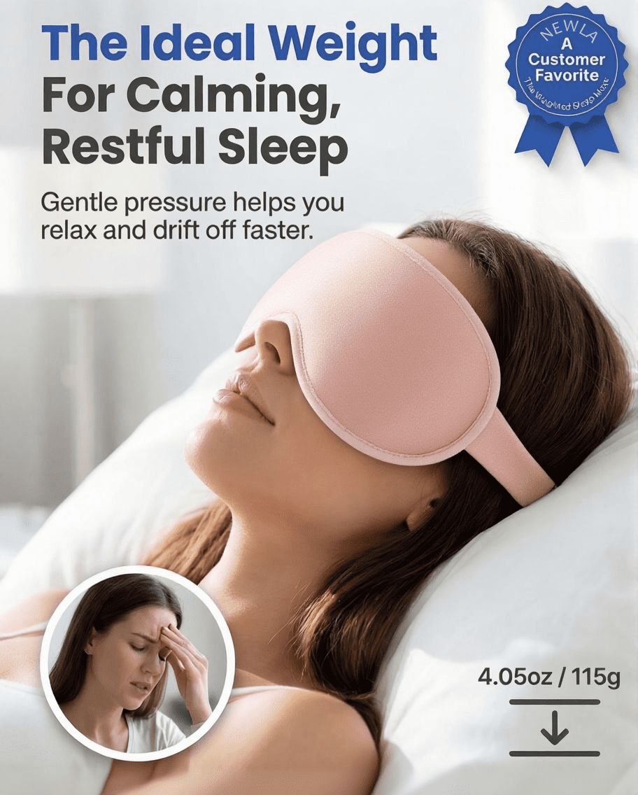 FACEMOON 2 Pack Adult Weighted Sleep Mask – Memory Foam Comfort Design | 99% Light Blocking Zero Pressure | Lash Extension Safe