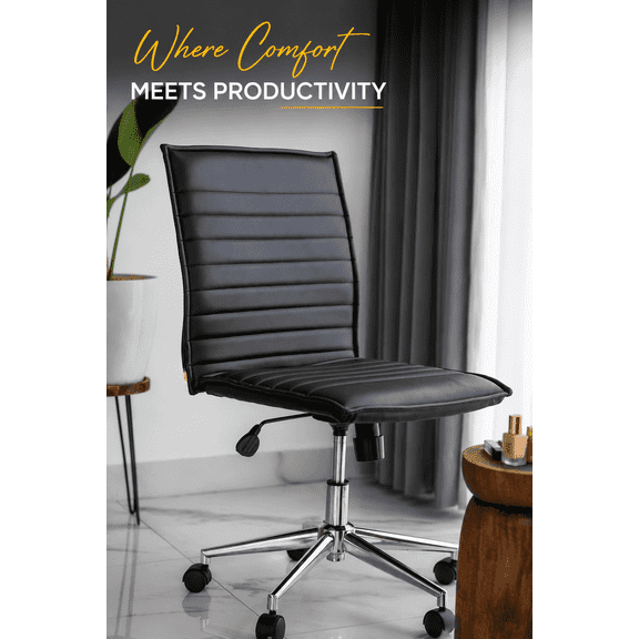 Ergo (Ergonomic) Office / Home Desk Chair With Fixed Arm Rest